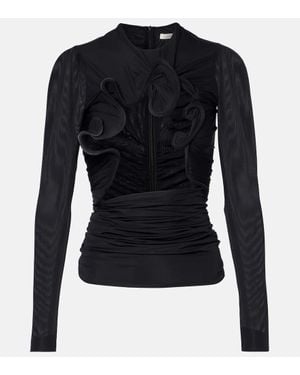 Christopher Esber Hollow Venus Cutout Mesh Top - Blue