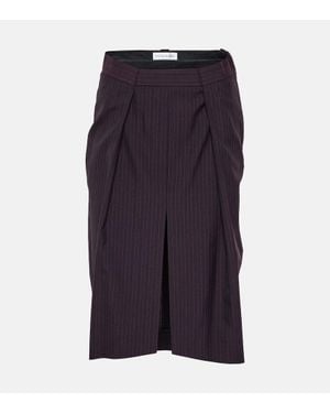 Victoria Beckham Gonna Midi A Righe - Viola