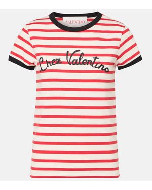 Valentino Camiseta Chez En Jersey De Algodon - Rosa
