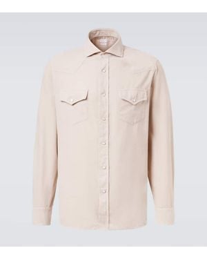Brunello Cucinelli Hemd Ls Aus Baumwolle - Natur