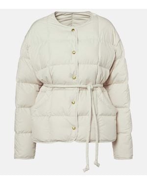 Moncler Daunenjacke Mit Leder - Natur
