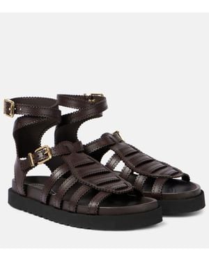 Zimmermann Sandalias Gladiador Goldie De Piel - Negro