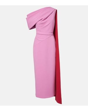 ROKSANDA Maite Caped Draped Midi Dress - Pink