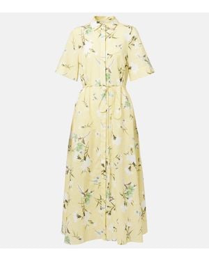 Erdem Hemdblusenkleid Aus Baumwolle - Mettallic