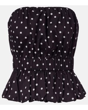 Posse Aurelia Polka-Dot Top - Black