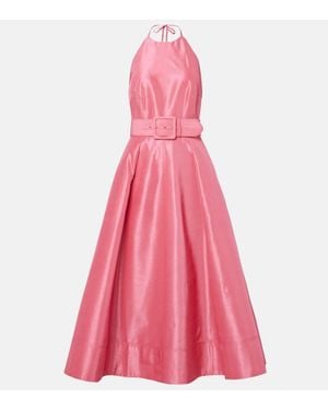 Rebecca Vallance Vestido Midi Maple Con Cinturon - Rosa