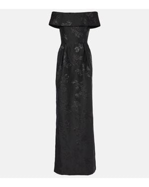 Rebecca Vallance Henrietta Brocade Bustier Gown - Black