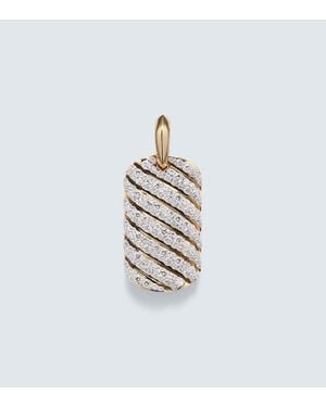 David Yurman Anhaenger Sculpted Cable Aus 18Kt Gelbgold Mit Diamanten - Weiß