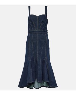 7 For All Mankind Midikleid Sweetheart aus Denim - Blau