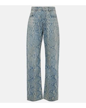 Sportmax Diego Snake-print Wide-leg Jeans - Blue