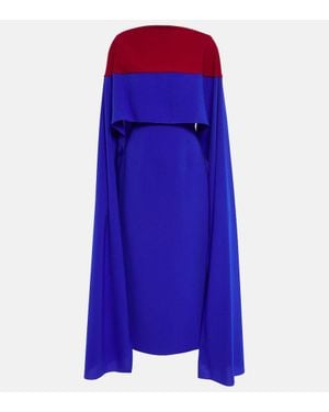 ROKSANDA Elina Cape Midi Dress - Blue