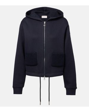 Moncler Kapuzenjacke Aus Jersey - Blau