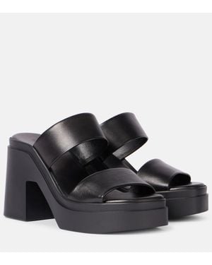 Robert Clergerie Next 110 Leather Platform Mules - Black