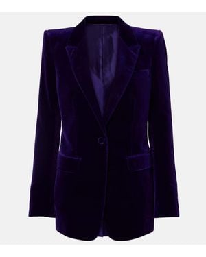 Tom Ford Blazer En Velours De Coton - Bleu