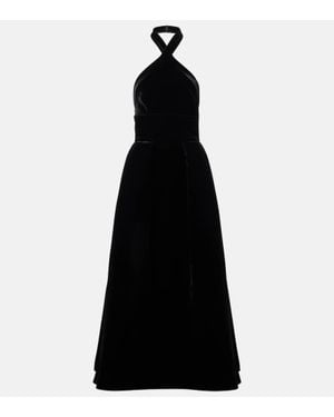 Elie Saab Halterneck Velvet Gown - Black