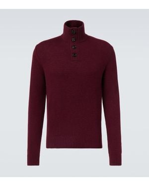 Allude Wool And Cashmere Turtleneck Sweater - Red