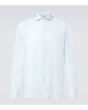 Fedeli Cotton-Blend Shirt - Blue