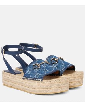 Gucci Espadrille-Sandalen Paloma Aus Denim - Blau