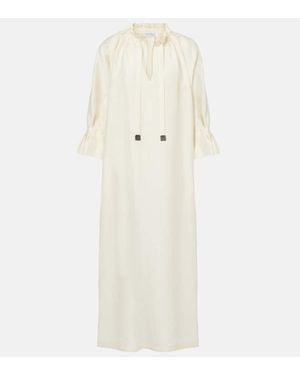 Max Mara Jene Linen And Silk-Blend Maxi Dress - Natural