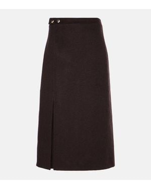 Proenza Schouler Label Adrian Wool-Blend Midi Skirt - Black