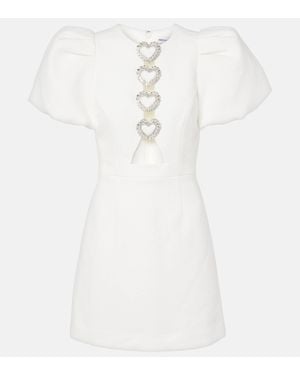 Rebecca Vallance Alicia Embellished Crepe Minidress - White