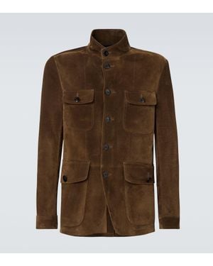 Tom Ford Jacke Aus Veloursleder - Braun