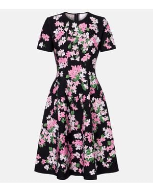 Carolina Herrera Floral Minidress - Black