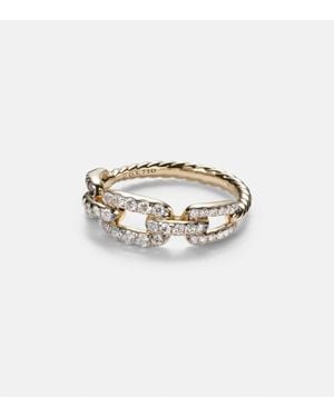David Yurman Ring Stax Chain Link Aus 18Kt Gelbgold Mit Diamanten - Weiß
