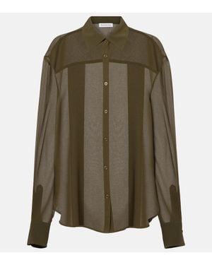 Frankie Shop Peri Georgette Shirt - Green