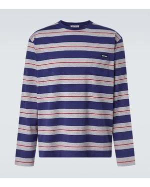 Miu Miu Camiseta De Jersey De Algodon A Rayas - Azul