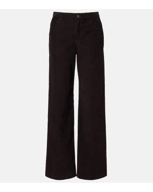 The Row Eglitta Cotton Corduroy Straight Pants - Black
