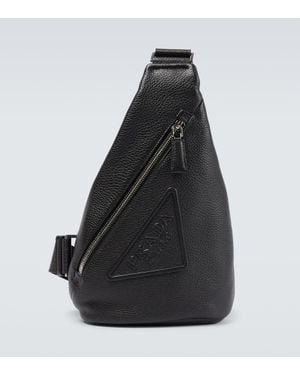 Prada Messenger Bag Aus Leder - Schwarz