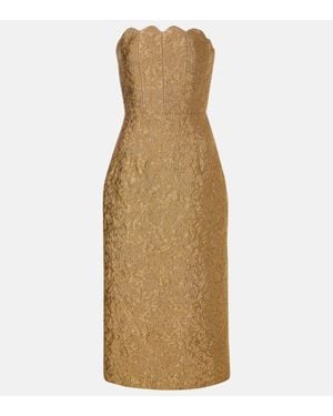Markarian Marcella Floral Brocade Cocktail Dress - Natural