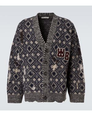 Wales Bonner Sibling Oversized Wool Cardigan - Black