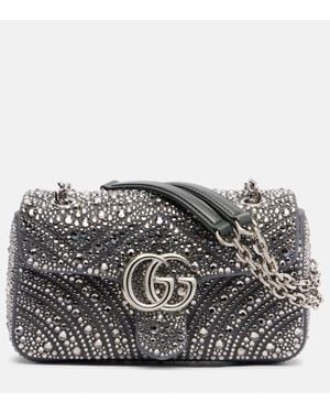 Gucci Bolso Al Hombro Gg Marmont Medium De Piel - Metálico