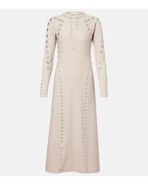 Coperni Embellished Midi Dress - Natural