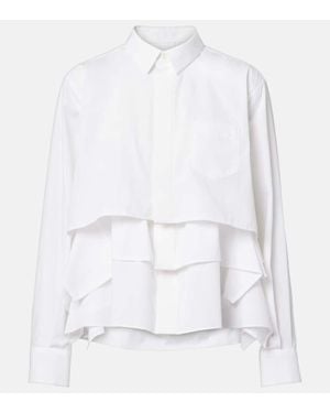 Sacai Hemd Aus Popeline - Weiß