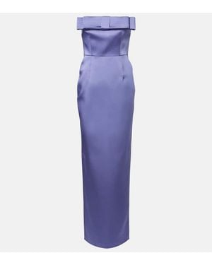 The New Arrivals Ilkyaz Ozel Vestido De Fiesta Sisu De Saten Con Lazo - Morado