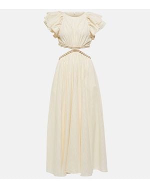 Zimmermann Cut-out Detail Pinstripe Dress - Natural