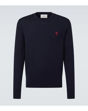 Ami Paris Pullover Ami De Cour Aus Wolle - Blau