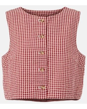 Posse Rio Gingham Cotton Top - Red