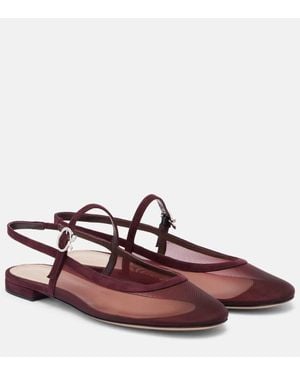 Gianvito Rossi Ballerinas Sling Aus Organza - Braun