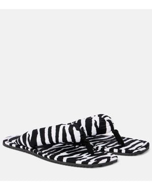 The Attico Indie Zebra-Print Thong Sandals - Black
