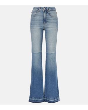 AG Jeans La Croisette High-Rise Flared Jeans - Blue