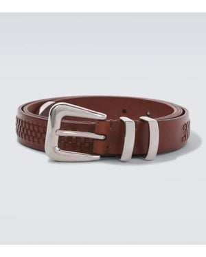 Brunello Cucinelli Braided Leather Belt - Brown