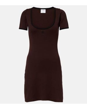 Courreges Vestido Corto Holistic De Algodon - Marrón