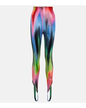 The Attico Jamie High-rise Stirrup leggings - Blue