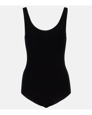 Magda Butrym Scalloped Open-Back Bodysuit - Black