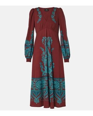 Etro Printed Midi Dress - Red