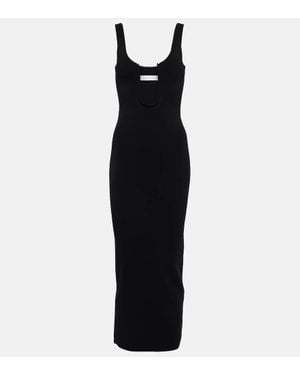Christopher Esber Cutout Ribbed-Knit Midi Dress - Black